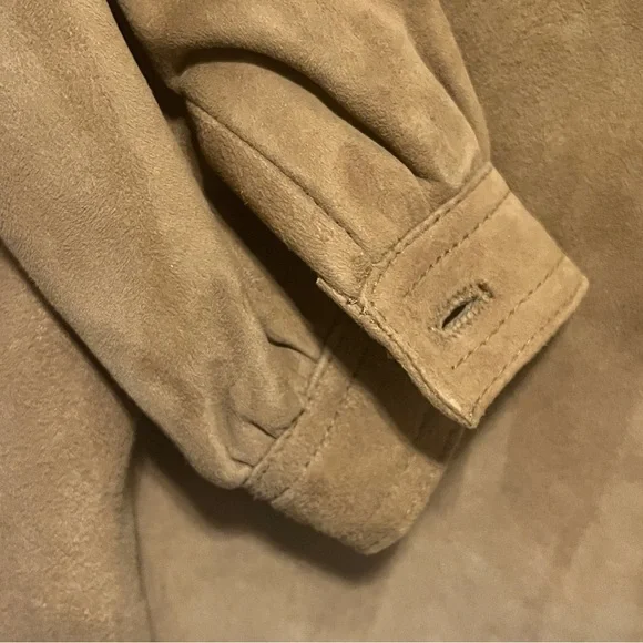 Vtg Bill Haire Friedrick's Sport Lamb Suede Button Front Shirt Blouse - Picture 3 of 12